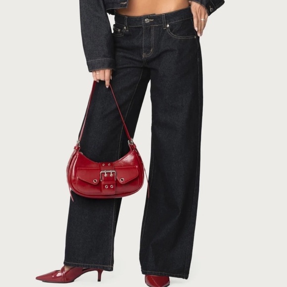 Edikted Denim - EDIKTED Raelynn Washed Low Rise Baggy Black Jeans